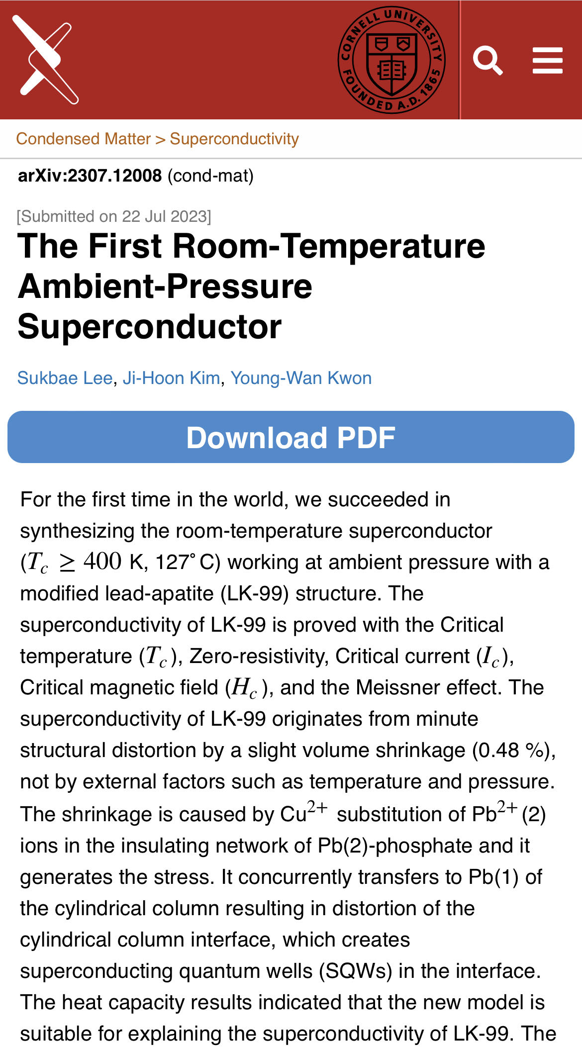 韩国突破世界首个室温超导体？127度实现超导能否复现？下周初步验证结果公布